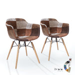 Load image into Gallery viewer, 2Pc set - Flex Dinner Chair Patchwork Brown

